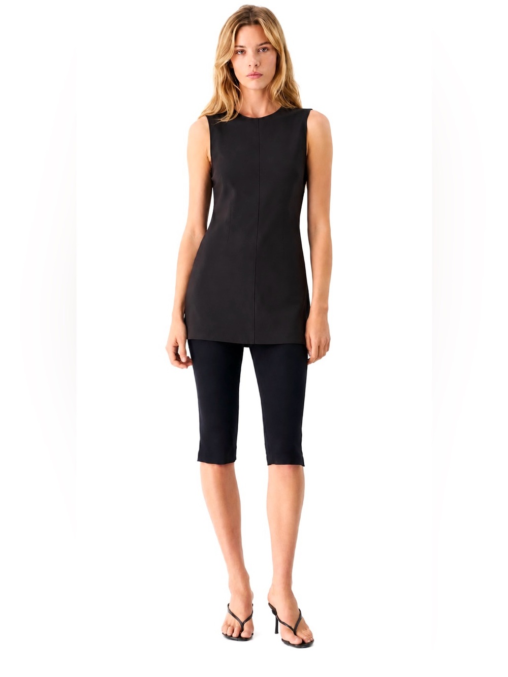 NWOT Calvin Klein 90s CBK Sleeveless Structured Black Tunic Top XS (US 0/2)